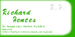 richard hentes business card